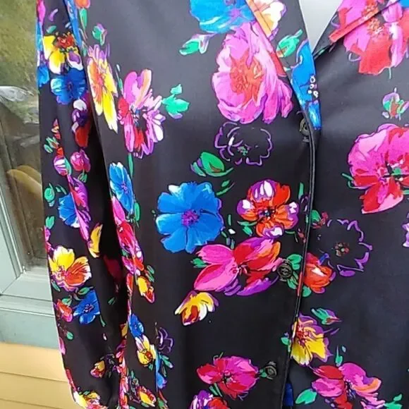 Vintage 70s Polyester Flower Power Shirt Blouse - Picture 5 of 5